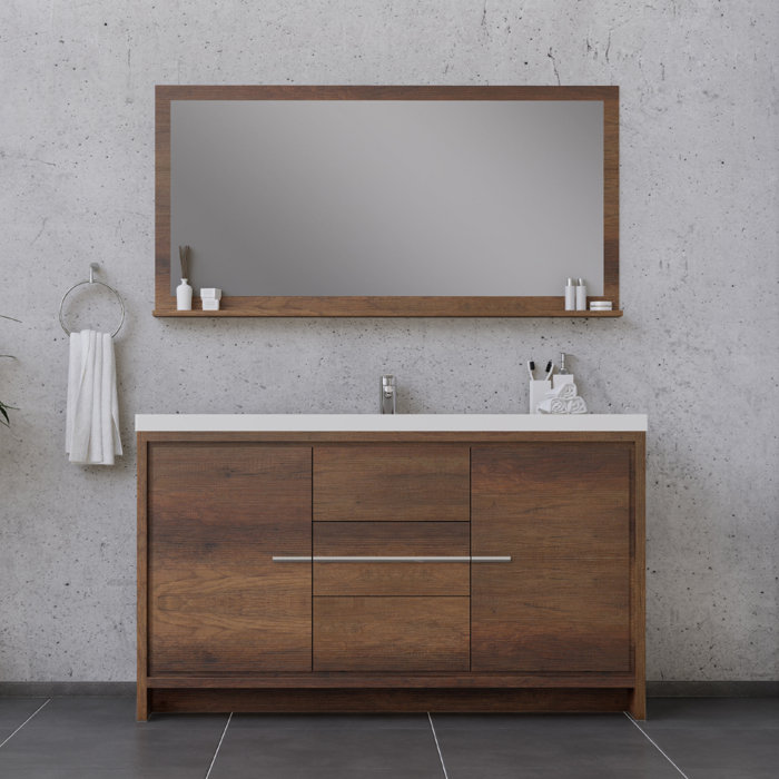 Latitude Run® Feike 60'' Free Standing Single Bathroom Vanity with